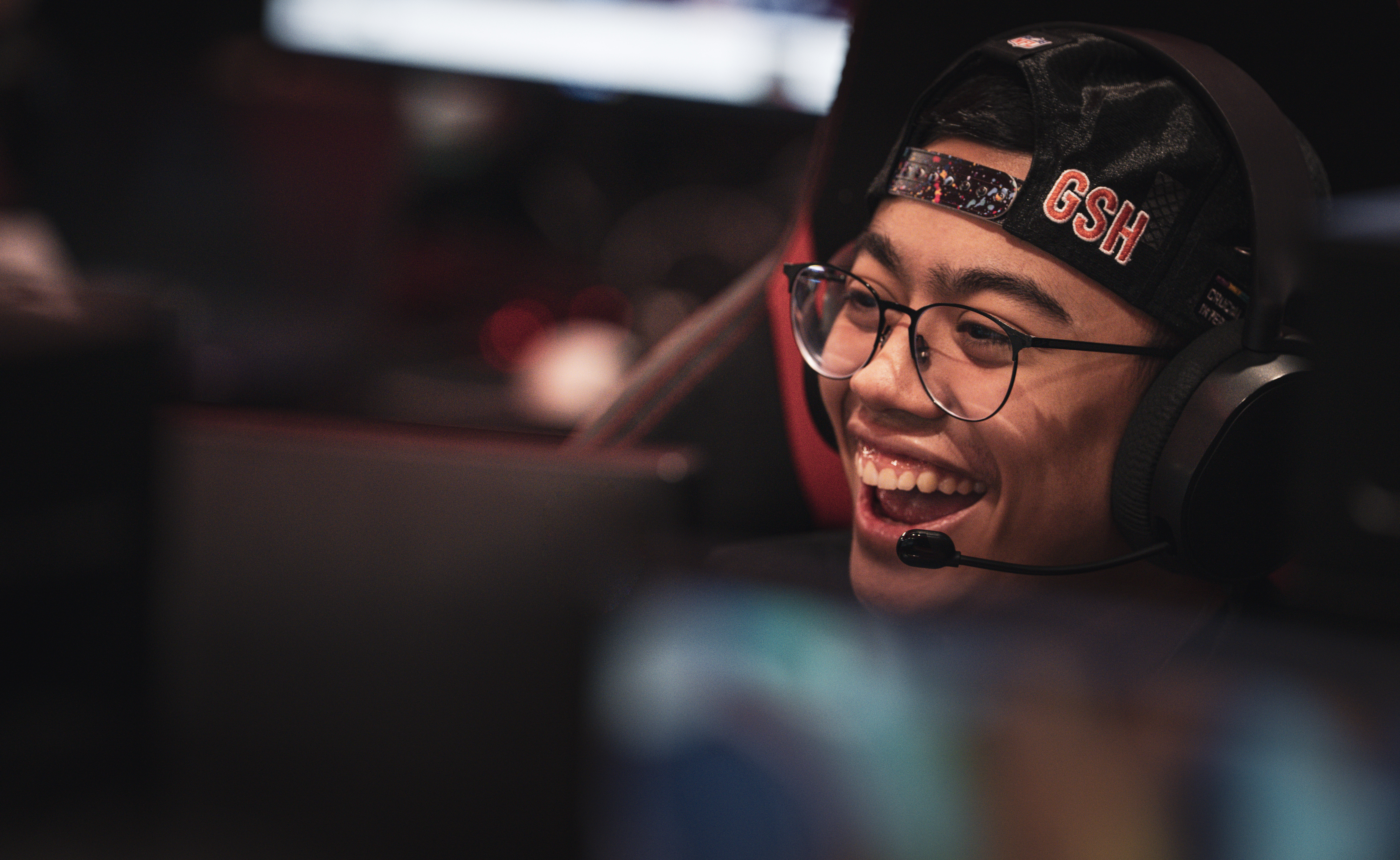 Player reacting joyfully